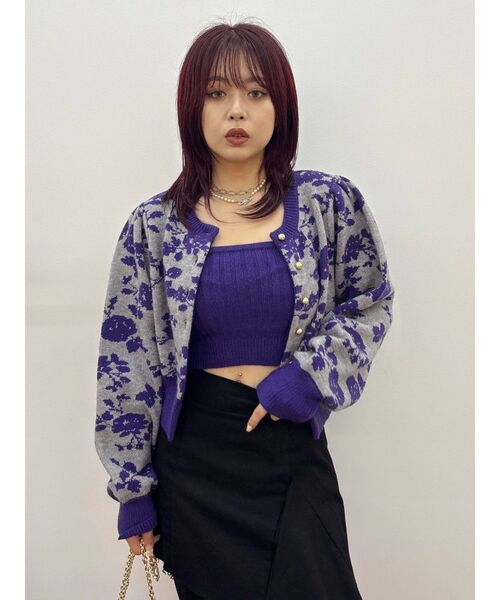 EVRIS(エヴリス)の「フラワーアンサンブルニットトップス(ニット/セーター・レディース・パープル/ブラック/ブルー・FREE)」の18枚目の写真