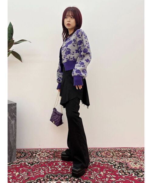 EVRIS(エヴリス)の「フラワーアンサンブルニットトップス(ニット/セーター・レディース・パープル/ブラック/ブルー・FREE)」の19枚目の写真