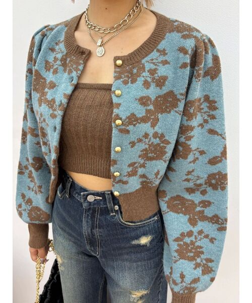 EVRIS(エヴリス)の「フラワーアンサンブルニットトップス(ニット/セーター・レディース・パープル/ブラック/ブルー・FREE)」の22枚目の写真