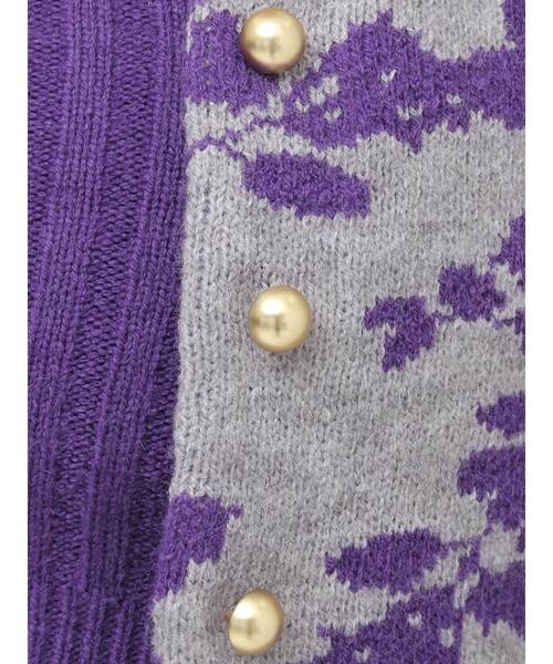 EVRIS(エヴリス)の「フラワーアンサンブルニットトップス(ニット/セーター・レディース・パープル/ブラック/ブルー・FREE)」の5枚目の写真