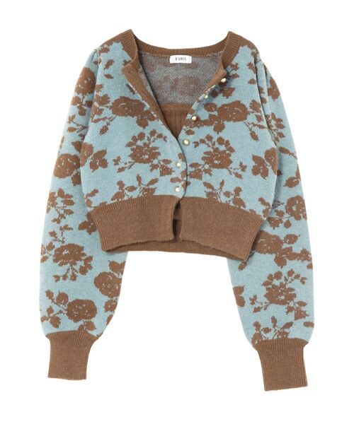 EVRIS(エヴリス)の「フラワーアンサンブルニットトップス(ニット/セーター・レディース・パープル/ブラック/ブルー・FREE)」の9枚目の写真