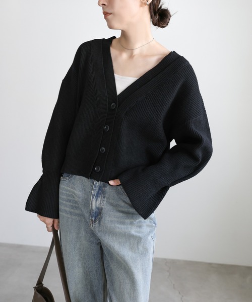 セール】ダブルカラーカーディガン（カーディガン/ボレロ）｜select