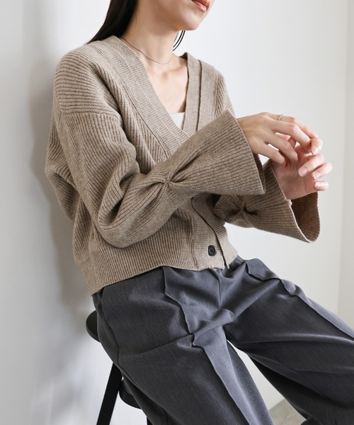 select MOCA(セレクトモカ)の「ダブルカラーカーディガン(カーディガン/ボレロ・レディース・チャコールグレー/ベージュ/グレー/ブラック・FREE)」の9枚目の写真