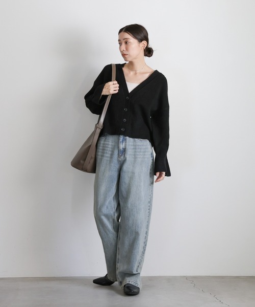 select MOCA(セレクトモカ)の「ダブルカラーカーディガン(カーディガン/ボレロ・レディース・チャコールグレー/ベージュ/グレー/ブラック・FREE)」の8枚目の写真