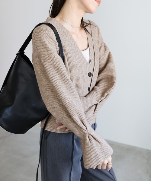 select MOCA(セレクトモカ)の「ダブルカラーカーディガン(カーディガン/ボレロ・レディース・チャコールグレー/ベージュ/グレー/ブラック・FREE)」の14枚目の写真