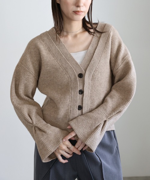 セール】ダブルカラーカーディガン（カーディガン/ボレロ）｜select