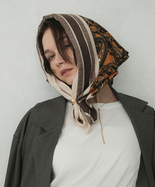 forksy.】ペイズリー柄大判マルチスカーフ forksy.│MONO-MART