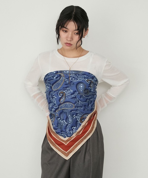 forksy.】ペイズリー柄大判マルチスカーフ forksy.│MONO-MART