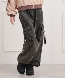 Kakazzy デニムパンツ ピンクロゴ ブラック Kakazzy デニムパンツ