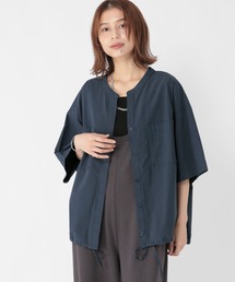 スタディオクリップ 青 6分袖ランタンスリーブチュニック 本日最終❋新品6590円スタディオクリップ 青 6分袖ランタン