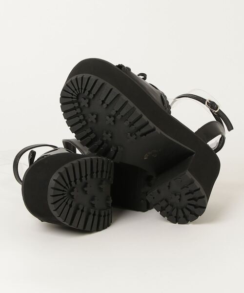 LOVEHUNTER(ラブハンター)の「LOVE HUNTER スカラップデザイン厚底リボンサンダル(2246)(サンダル・レディース・ブラック/ブラック系その他/ホワイト・M/L/LL/S)」の10枚目の写真