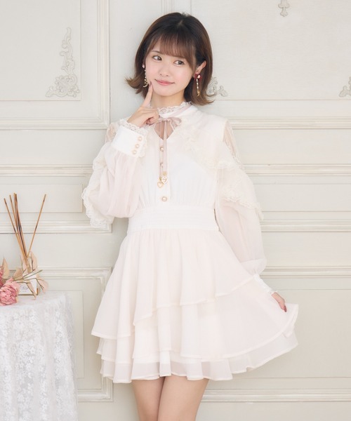 ロジータ♡ ラッフルティアードフレアミニワンピース セール】ラッフルティアードフレアミニワンピース（ワンピース