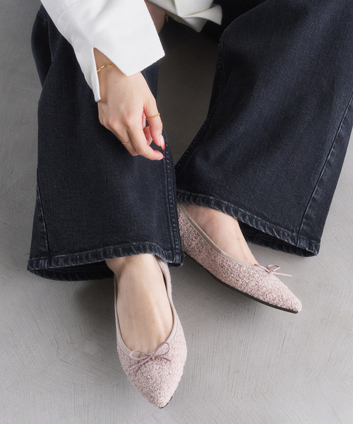 LE TALON（ルタロン）の「ポインテッドツイードバレエ（バレエシューズ・レディース・グリーン/ピンク・22cm/22.5cm/23cm/23.5cm/24cm/24.5cm/25cm/21/25.5cm）」の7枚目の写真