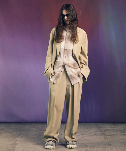 MAISON SPECIAL(メゾンスペシャル)の「《UNISEX》Prime-Over Cotton Organdy Check Regular Collar Shirt/プライムオーバーコットンオーガンジーチェックレギュラーカラーシャツ【MAISON SPECIAL/メゾンスペシャル】(シャツ/ブラウス・メンズ・ブラック/グレイッシュベージュ/オレンジ・0/1/2)」の4枚目の写真