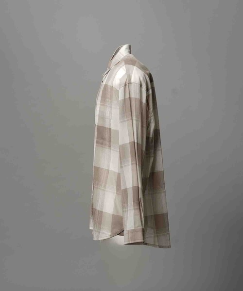 MAISON SPECIAL(メゾンスペシャル)の「《UNISEX》Prime-Over Cotton Organdy Check Regular Collar Shirt/プライムオーバーコットンオーガンジーチェックレギュラーカラーシャツ【MAISON SPECIAL/メゾンスペシャル】(シャツ/ブラウス・メンズ・ブラック/グレイッシュベージュ/オレンジ・0/1/2)」の11枚目の写真