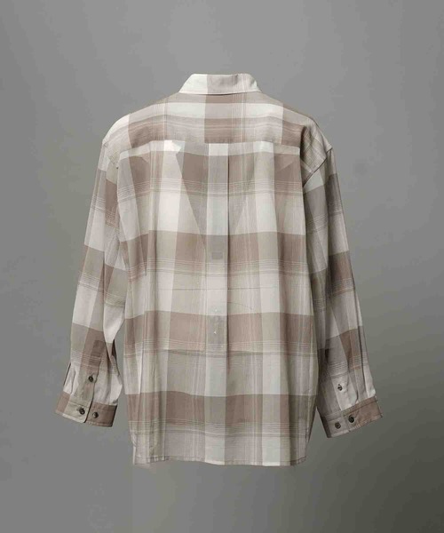MAISON SPECIAL(メゾンスペシャル)の「《UNISEX》Prime-Over Cotton Organdy Check Regular Collar Shirt/プライムオーバーコットンオーガンジーチェックレギュラーカラーシャツ【MAISON SPECIAL/メゾンスペシャル】(シャツ/ブラウス・メンズ・ブラック/グレイッシュベージュ/オレンジ・0/1/2)」の12枚目の写真