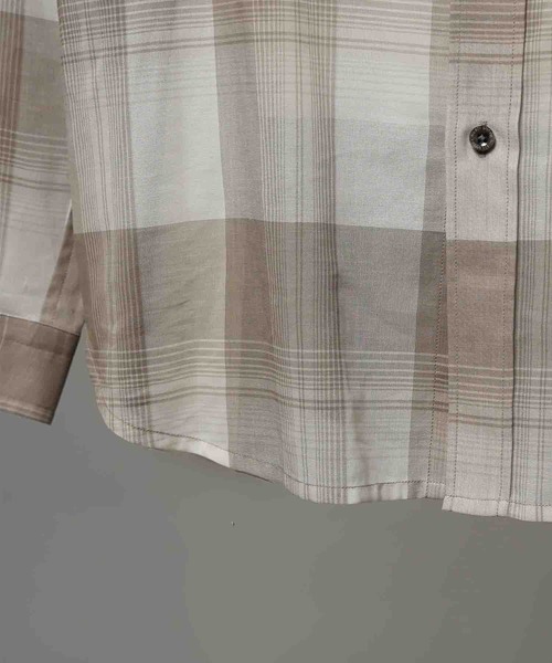 MAISON SPECIAL(メゾンスペシャル)の「《UNISEX》Prime-Over Cotton Organdy Check Regular Collar Shirt/プライムオーバーコットンオーガンジーチェックレギュラーカラーシャツ【MAISON SPECIAL/メゾンスペシャル】(シャツ/ブラウス・メンズ・ブラック/グレイッシュベージュ/オレンジ・0/1/2)」の15枚目の写真