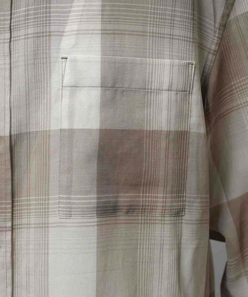 MAISON SPECIAL(メゾンスペシャル)の「《UNISEX》Prime-Over Cotton Organdy Check Regular Collar Shirt/プライムオーバーコットンオーガンジーチェックレギュラーカラーシャツ【MAISON SPECIAL/メゾンスペシャル】(シャツ/ブラウス・メンズ・ブラック/グレイッシュベージュ/オレンジ・0/1/2)」の14枚目の写真