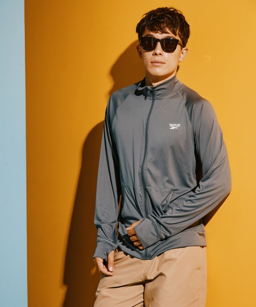 San-ai Resort 三愛水着楽園(サンアイリゾート サンアイミズギラクエン)の「スムースUVジャケット【REEBOK】(ラッシュガード・レディース・ホワイト/ブラック/カーキ/ネイビー/グレー・MEDIUM/LARGE/X-LARGE)」の13枚目の写真