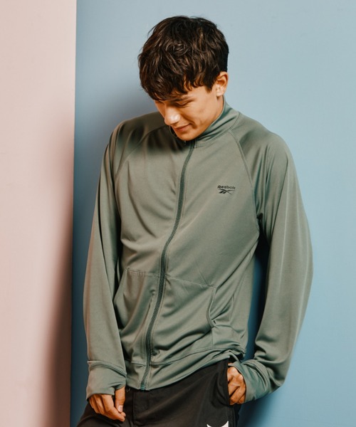 San-ai Resort 三愛水着楽園(サンアイリゾート サンアイミズギラクエン)の「スムースUVジャケット【REEBOK】(ラッシュガード・レディース・ホワイト/ブラック/カーキ/ネイビー/グレー・MEDIUM/LARGE/X-LARGE)」の9枚目の写真