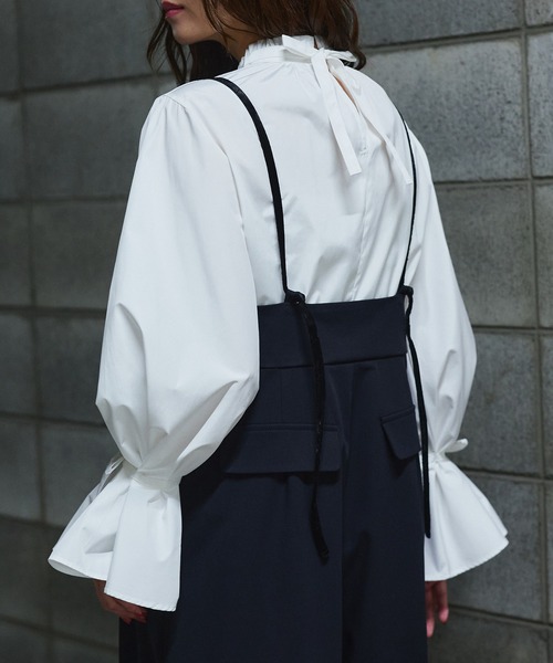 Narcissus(ナルシス)の「【SINN】ボウタイ前後2WAYブラウス/リボンブラウス(シャツ/ブラウス・レディース・ホワイト/ブラック・FREE)」の4枚目の写真
