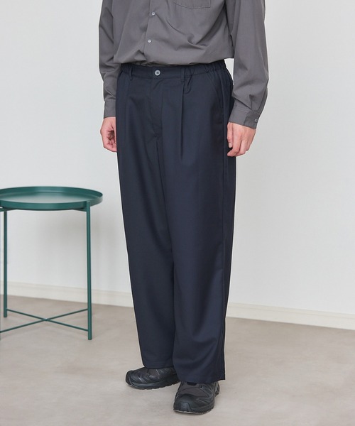 セール】【SETUP7】Everyday Twill Wide Tuck Pants / エブリデイ