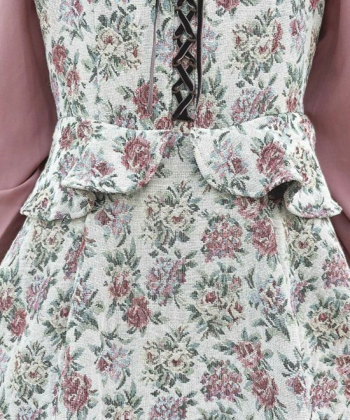 an another angelus（アンアナザーアンジェラス）の「フロントレースアップゴブランキャミワンピース（ワンピース・レディース・ホワイト×ピンク/ピンク×イエロー・FREE）」の9枚目の写真