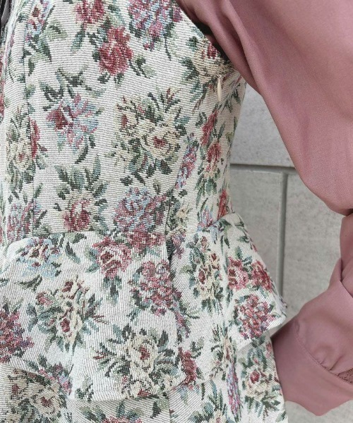 an another angelus（アンアナザーアンジェラス）の「フロントレースアップゴブランキャミワンピース（ワンピース・レディース・ホワイト×ピンク/ピンク×イエロー・FREE）」の10枚目の写真