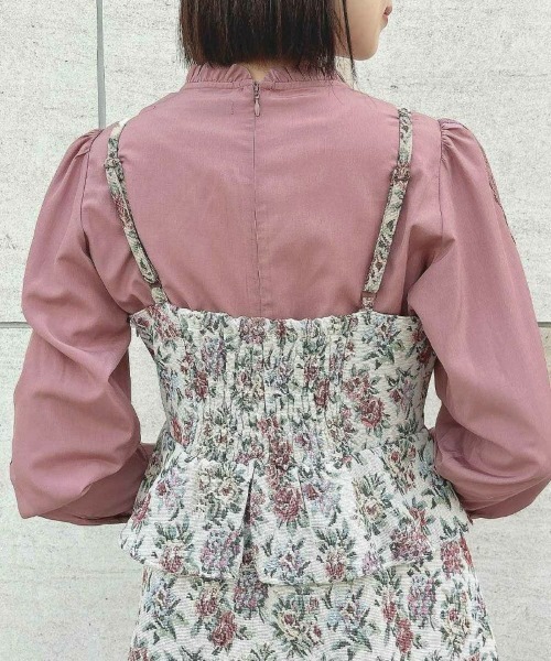 an another angelus（アンアナザーアンジェラス）の「フロントレースアップゴブランキャミワンピース（ワンピース・レディース・ホワイト×ピンク/ピンク×イエロー・FREE）」の13枚目の写真