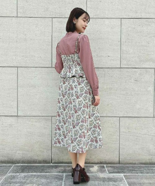 an another angelus（アンアナザーアンジェラス）の「フロントレースアップゴブランキャミワンピース（ワンピース・レディース・ホワイト×ピンク/ピンク×イエロー・FREE）」の14枚目の写真