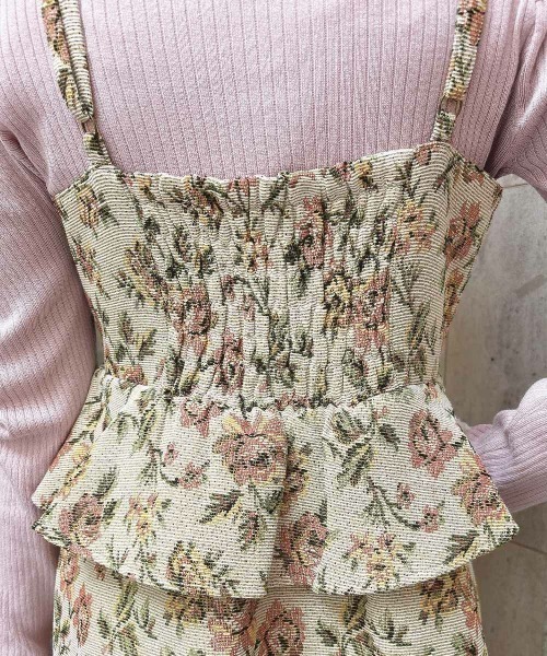 an another angelus（アンアナザーアンジェラス）の「フロントレースアップゴブランキャミワンピース（ワンピース・レディース・ホワイト×ピンク/ピンク×イエロー・FREE）」の20枚目の写真