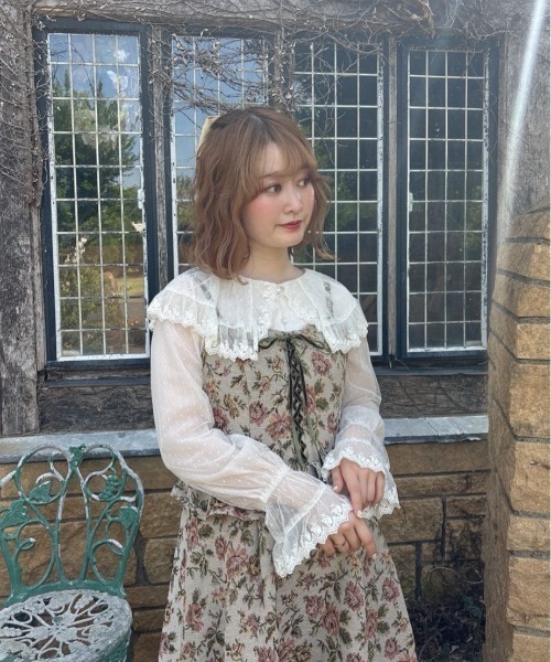 フロントレースアップゴブランキャミワンピース（ワンピース）｜an