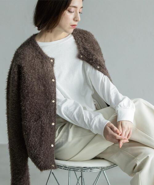 セール】シャギーミドルカーディガン【洗濯機OK】《6col