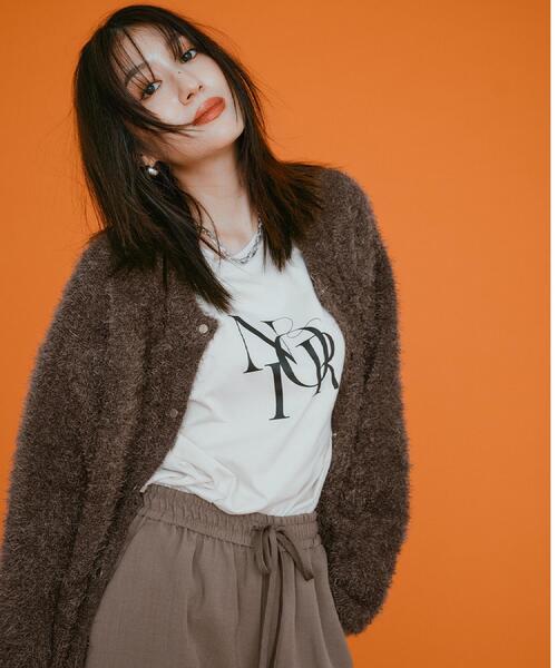 OPAQUE.CLIP(オペークドットクリップ)の「シャギーミドルカーディガン【洗濯機OK】《6col》(カーディガン/ボレロ・レディース・ブラック/アイボリー/ピンク系/パープル/ブルーグリーン/ブラウン系・38/40)」の9枚目の写真