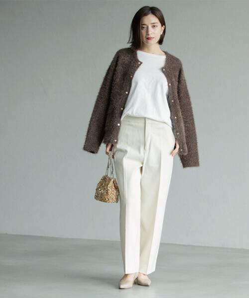 OPAQUE.CLIP(オペークドットクリップ)の「シャギーミドルカーディガン【洗濯機OK】《6col》(カーディガン/ボレロ・レディース・ブラック/アイボリー/ピンク系/パープル/ブルーグリーン/ブラウン系・38/40)」の15枚目の写真