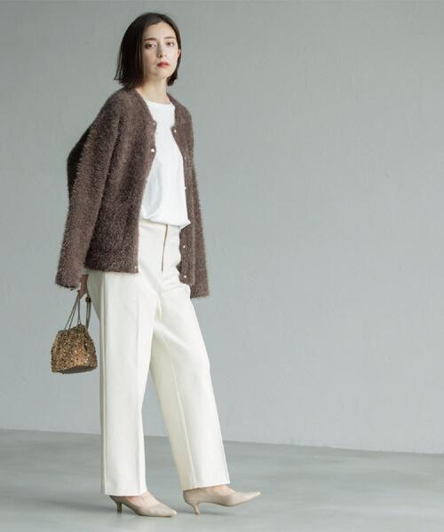 OPAQUE.CLIP(オペークドットクリップ)の「シャギーミドルカーディガン【洗濯機OK】《6col》(カーディガン/ボレロ・レディース・ブラック/アイボリー/ピンク系/パープル/ブルーグリーン/ブラウン系・38/40)」の16枚目の写真