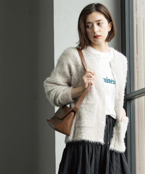 OPAQUE.CLIP(オペークドットクリップ)の「シャギーミドルカーディガン【洗濯機OK】《6col》(カーディガン/ボレロ・レディース・ブラック/アイボリー/ピンク系/パープル/ブルーグリーン/ブラウン系・38/40)」の20枚目の写真