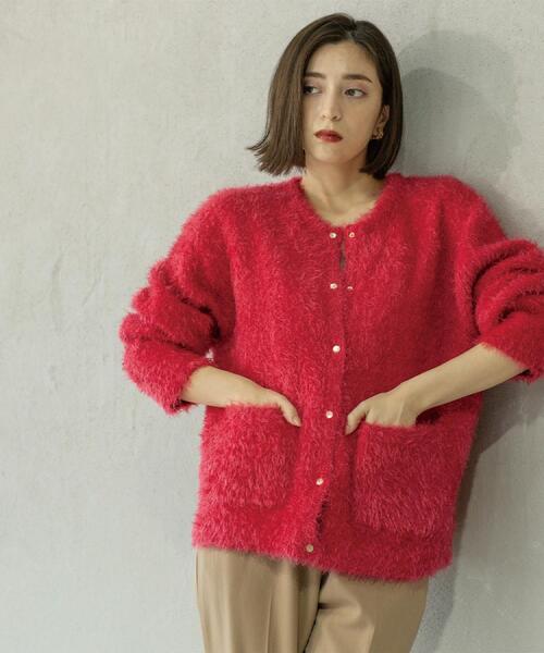 セール】シャギーミドルカーディガン【洗濯機OK】《6col