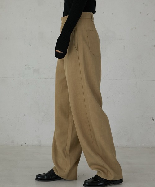 ourゆったりシルエットのコクーンパンツベージュ セール】【LA PEAU DE GEM】wide cocoon pants/ワイドコクーンパンツ