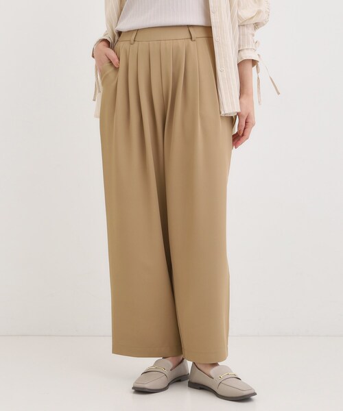 DRESKIP(ドレスキップ)の「【S-LL】腰まわりや太ももを自然にカバー タックワイドパンツ(その他パンツ・レディース・ブラック/ベージュ・02/01/04/03)」の16枚目の写真