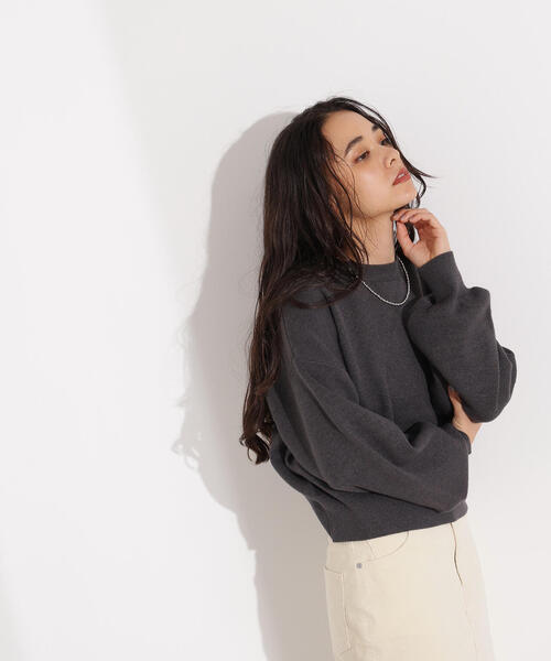 N.（N. Natural Beauty Basic）（エヌエヌナチュラルビューティーベーシック）の「スウェットライクニットプルオーバー（ニット/セーター・レディース・オフホワイト/チャコールグレー/ピンク・MEDIUM）」の19枚目の写真