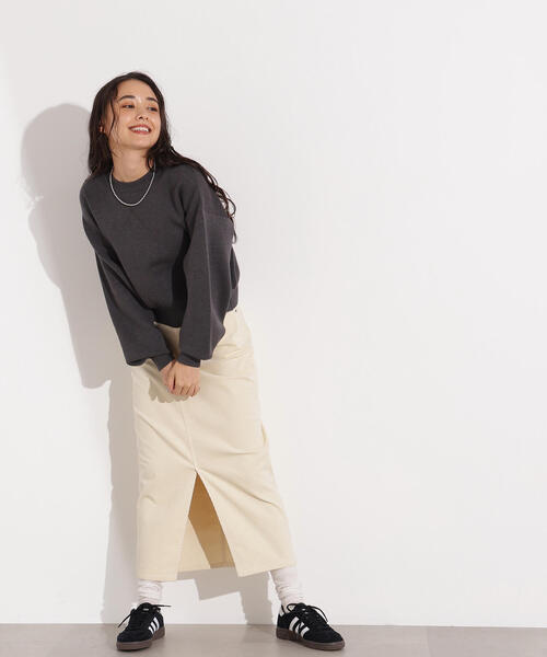 N.（N. Natural Beauty Basic）（エヌエヌナチュラルビューティーベーシック）の「スウェットライクニットプルオーバー（ニット/セーター・レディース・オフホワイト/チャコールグレー/ピンク・MEDIUM）」の22枚目の写真