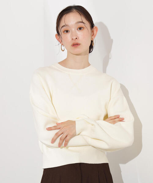 セール】スウェットライクニットプルオーバー（ニット/セーター）｜N