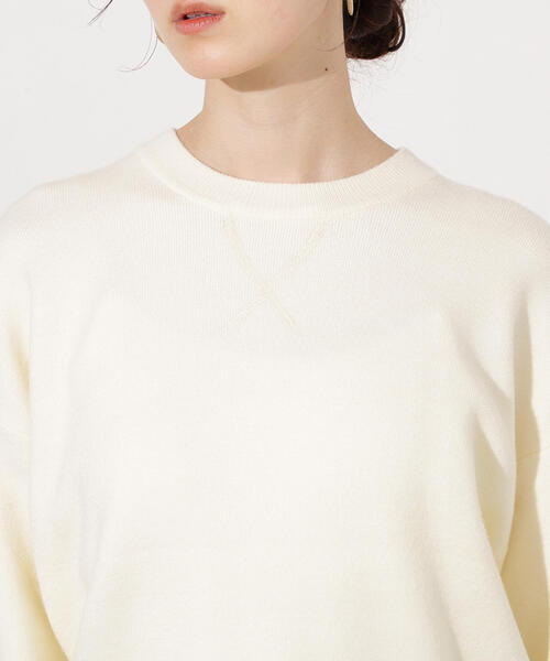 N.（N. Natural Beauty Basic）（エヌエヌナチュラルビューティーベーシック）の「スウェットライクニットプルオーバー（ニット/セーター・レディース・オフホワイト/チャコールグレー/ピンク・MEDIUM）」の13枚目の写真