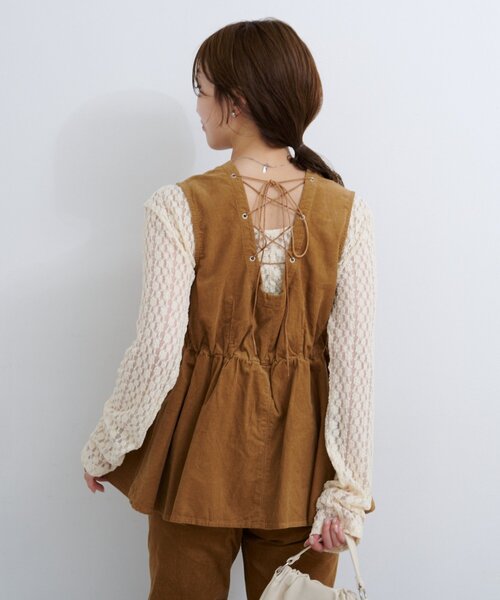 カスタネ　B コーデュロイビスチェ セットアップ対応】B コーデュロイビスチェ（ベスト）｜Kastane