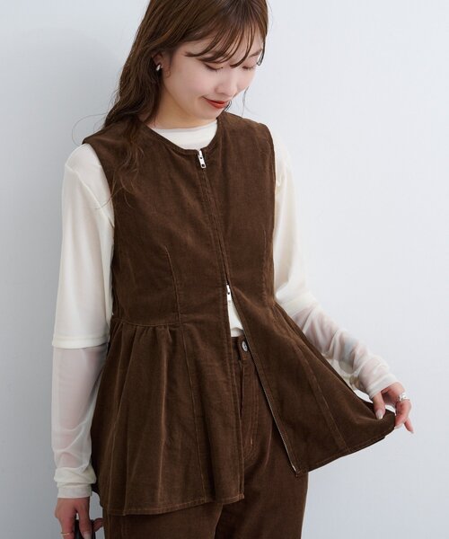 カスタネ　B コーデュロイビスチェ セットアップ対応】B コーデュロイビスチェ（ベスト）｜Kastane