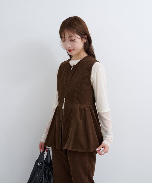 カスタネ　B コーデュロイビスチェ セットアップ対応】B コーデュロイビスチェ（ベスト）｜Kastane