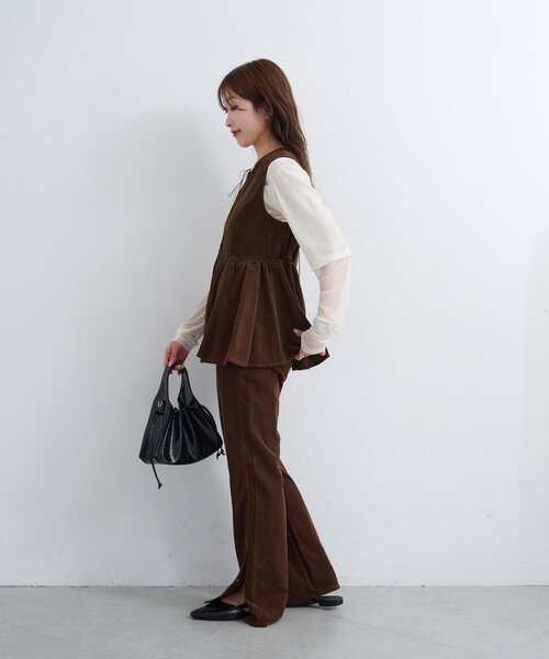 Kastane（カスタネ）の「【セットアップ対応】B コーデュロイビスチェ（ベスト・レディース・ネイビー/ダークブラウン/キャメル・FREE）」の13枚目の写真