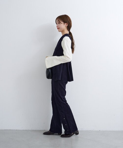 Kastane（カスタネ）の「【セットアップ対応】B コーデュロイビスチェ（ベスト・レディース・ネイビー/ダークブラウン/キャメル・FREE）」の7枚目の写真