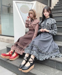 F i.n.t | 【セットアップ対応】チェックフリル使いフレアースカート(スカート)